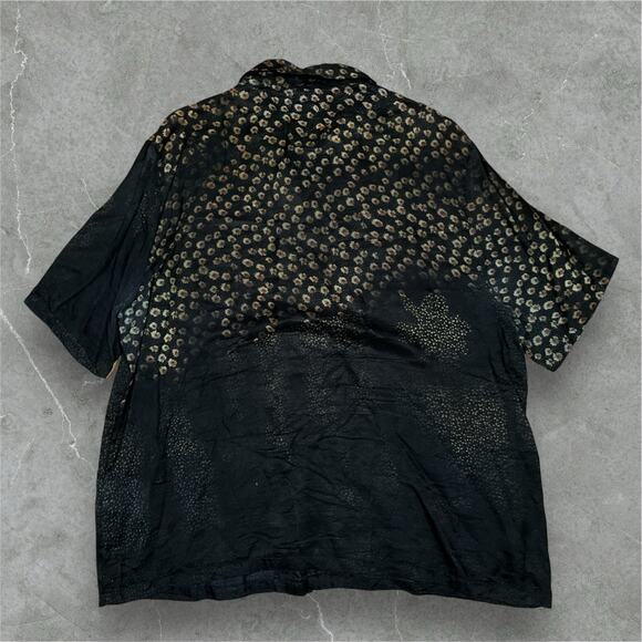 Our Legacy Box Shirt Short Sleeve Silk Blend Dark Flower Print Size 52 XL Floral - Picture 2 of 10